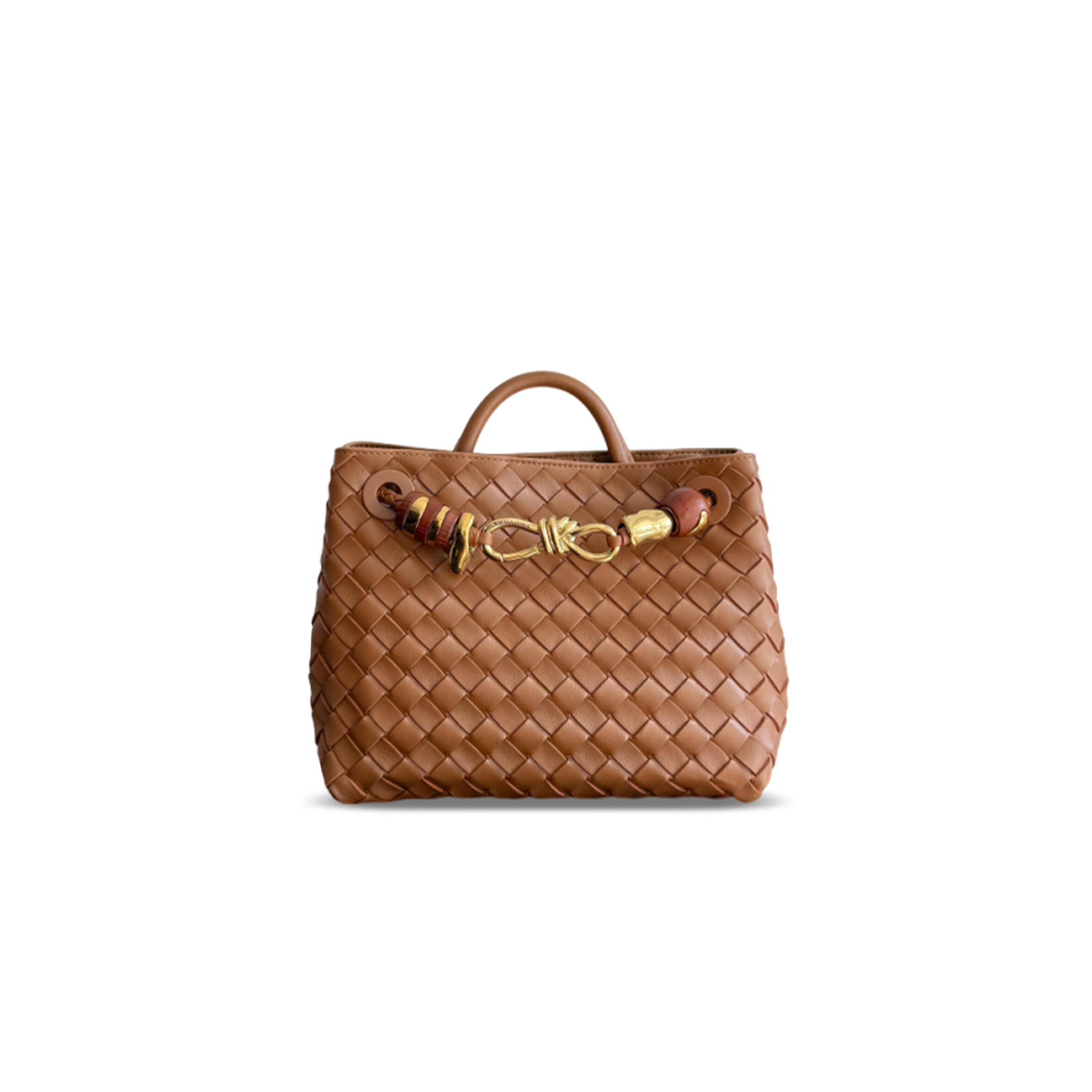 BOTTEGA VENETA SMALL ANDIAMO CHESTNUT BROWN 743568 (25*22*10.5cm)